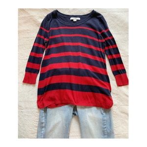Navy/Red Striped Crewneck